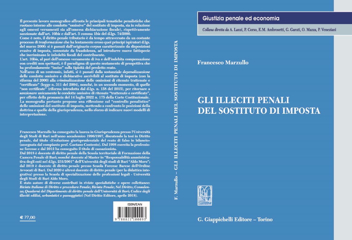 GLI ILLECITI PENALI DEL SOSTITUTO DI IMPOSTA